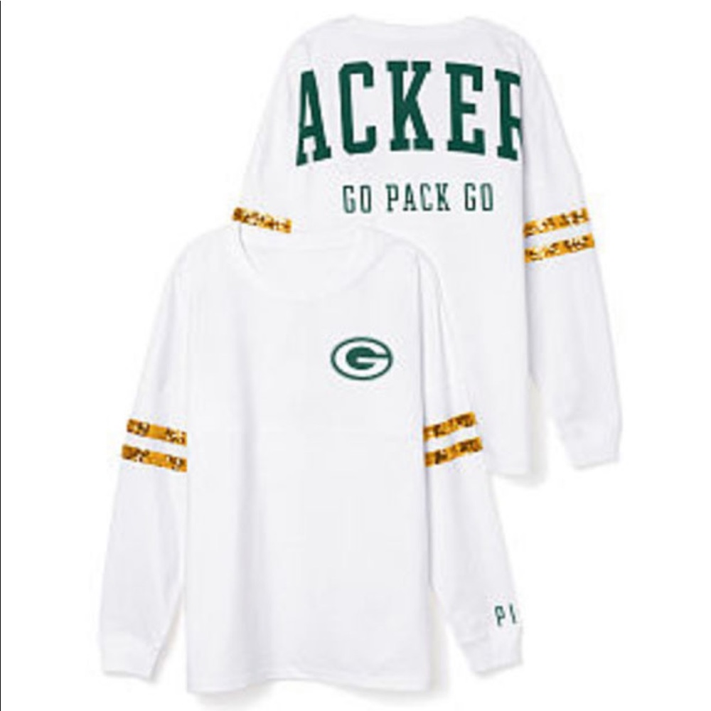VS Pink Green Bay Packers Varsity Top